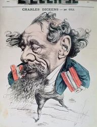 Charles Dickens på ryttaren i Engelska kanalen, omslagsillustration från "L